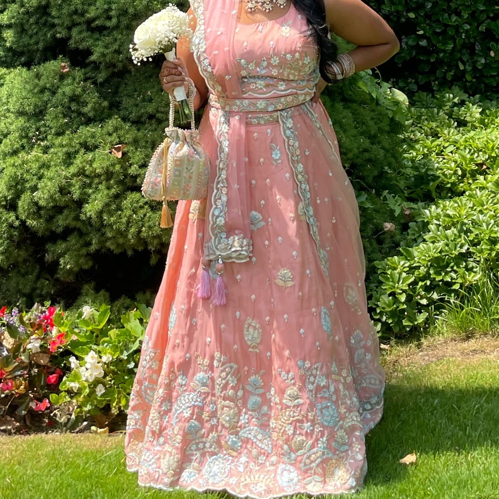 Baby Pink Tissue Lehenga